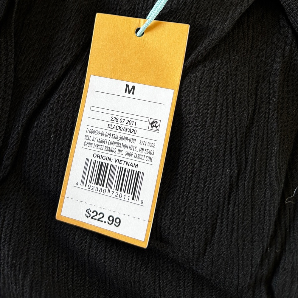 Beach/Swim Black Wide-Leg Pants with Tie Detail - Picture 3 of 4